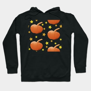 Pumpkins and Stars Tile (Bright Green) Hoodie